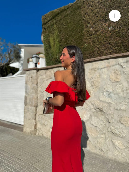 VESTIDO LARGO POMPOSO ROJO